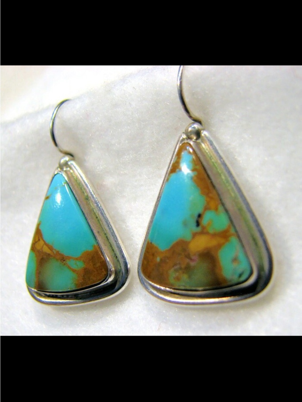 Vintage Navajo Turquoise Sterling Silver Dangle Earrings, Native, Southwestern,